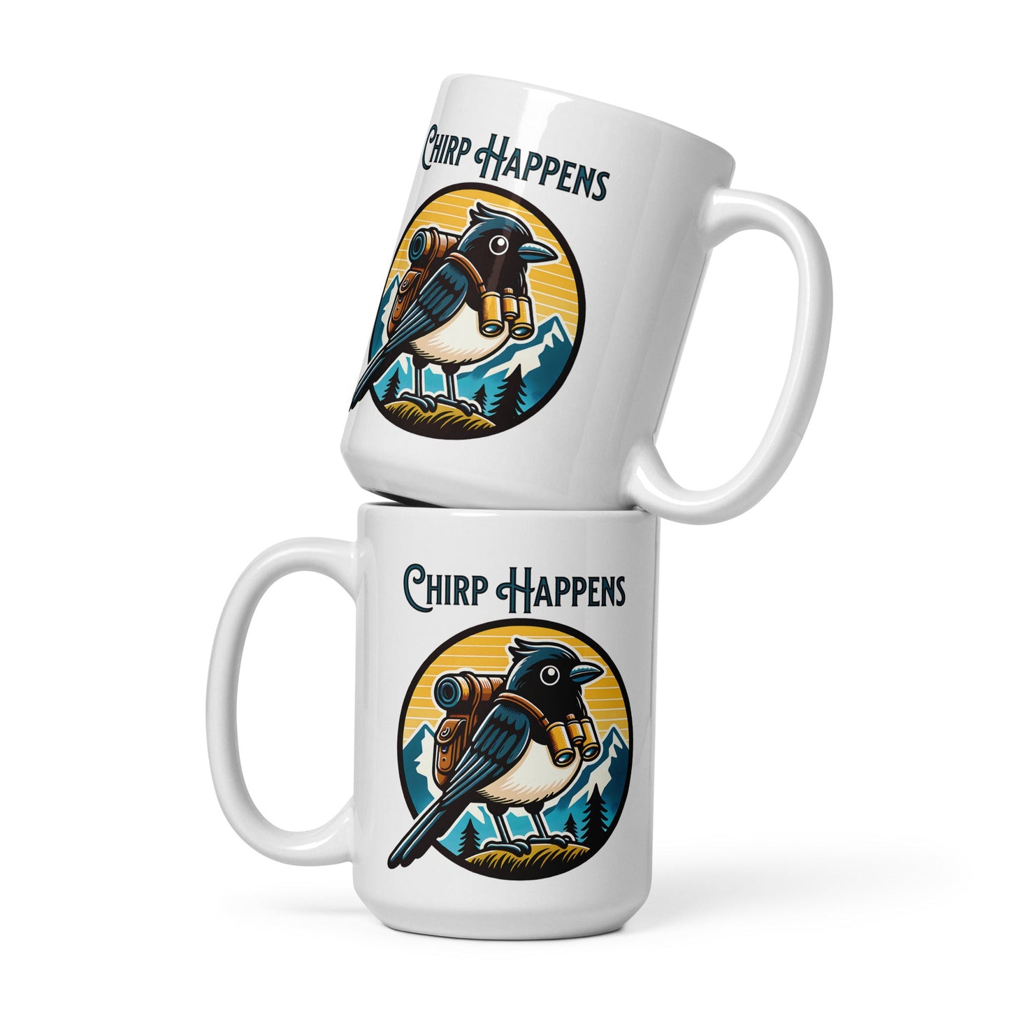 Chirp Happens White Glossy Mug - Mugs - Discovery Co.