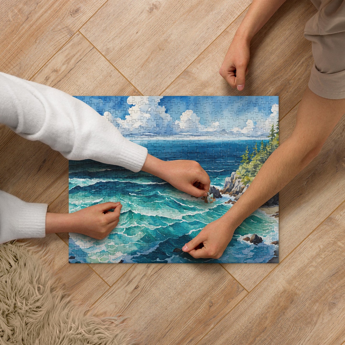 Coastal Cove Watercolor Jigsaw Puzzle - Puzzle - Discovery Co.