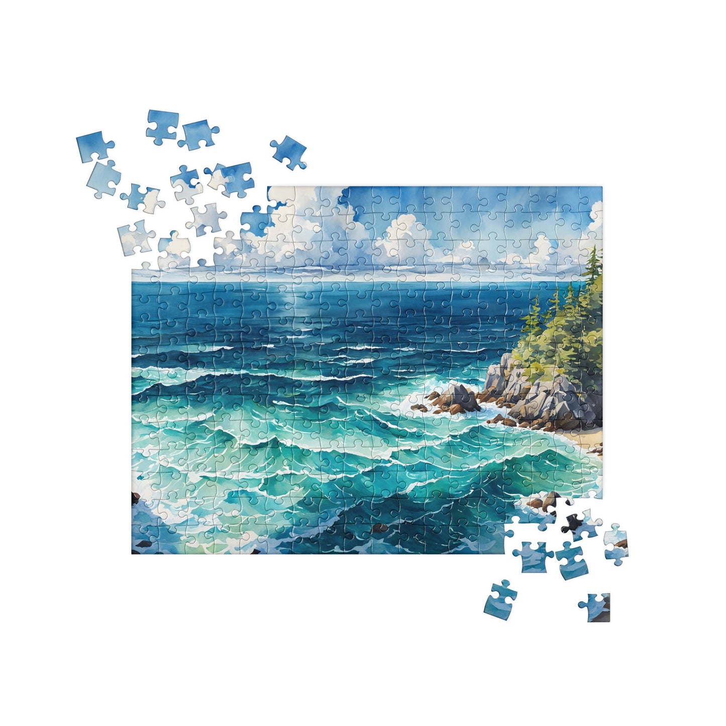 Coastal Cove Watercolor Jigsaw Puzzle - Puzzle - Discovery Co.