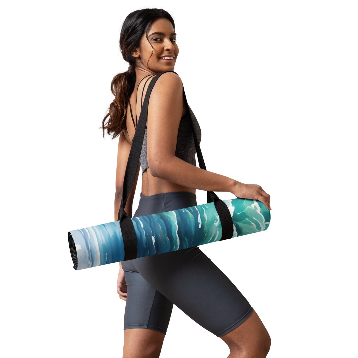 Coastal Cove Watercolor Yoga Mat - Yoga Mat - Discovery Co.