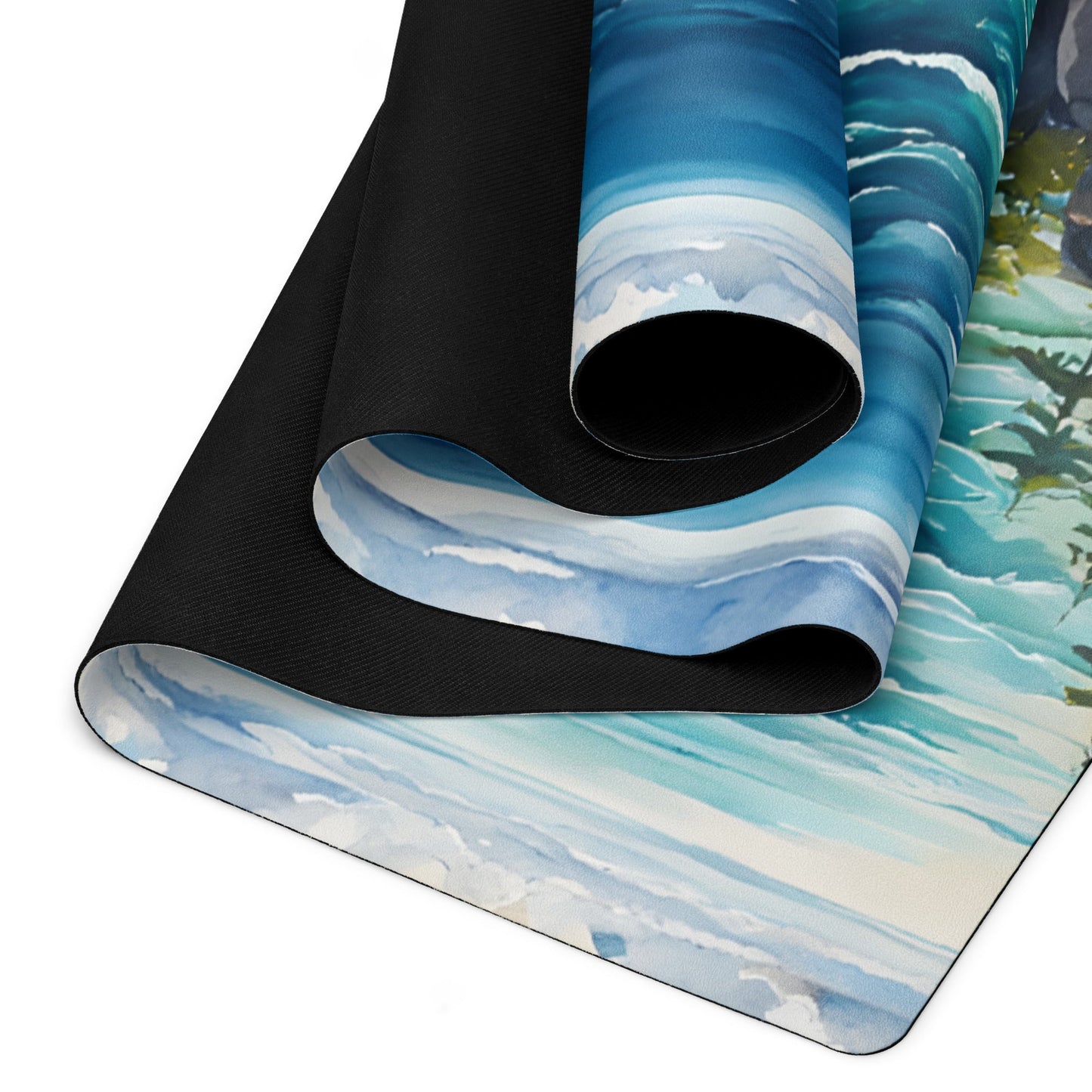 Coastal Cove Watercolor Yoga Mat - Yoga Mat - Discovery Co.