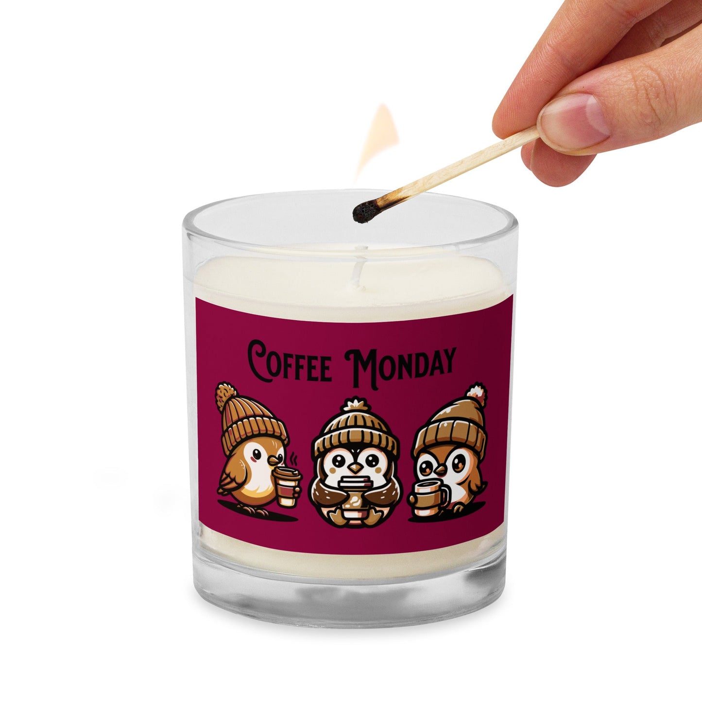 Coffee Monday (Brown) Glass Jar Soy Wax Candle - Candles - Discovery Co.