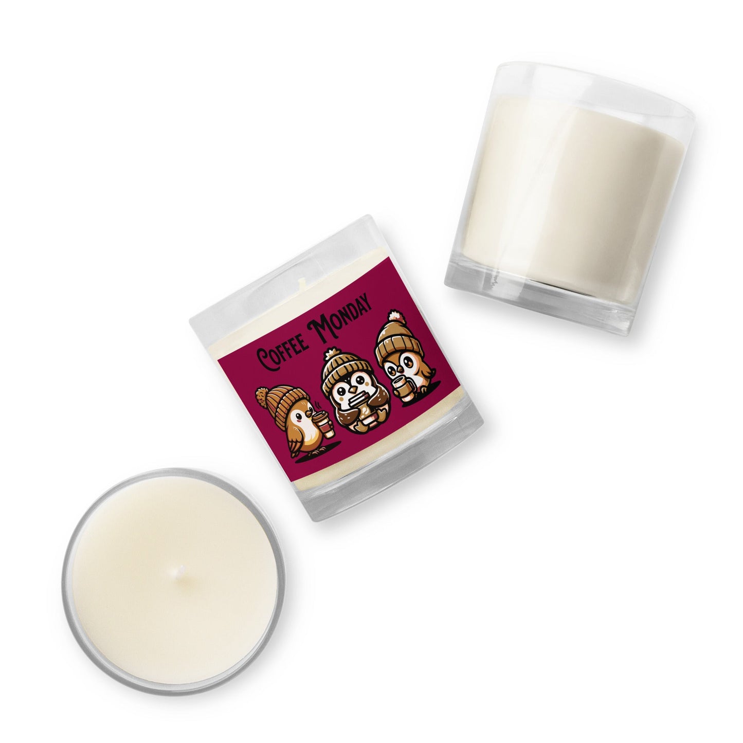 Coffee Monday (Brown) Glass Jar Soy Wax Candle - Candles - Discovery Co.