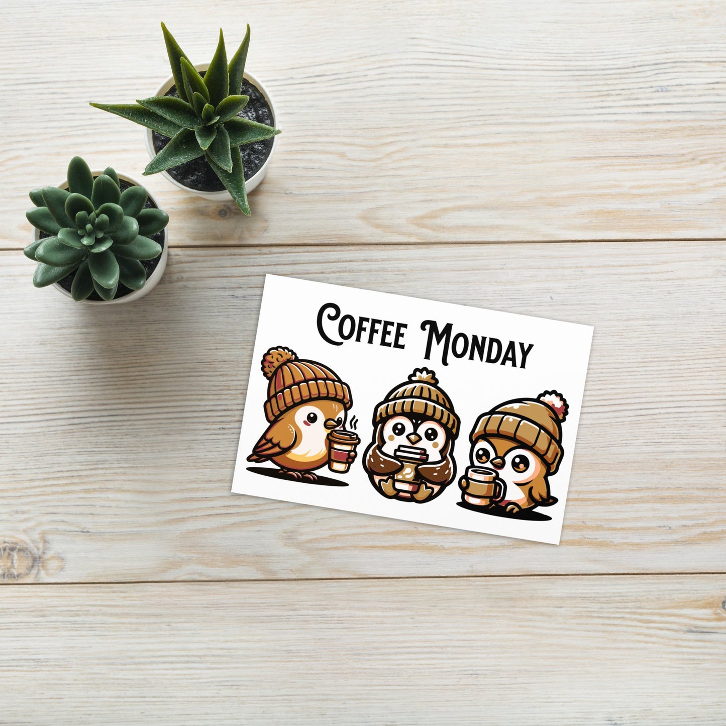 Coffee Monday (Brown) Greeting Card - Greeting Card - Discovery Co.