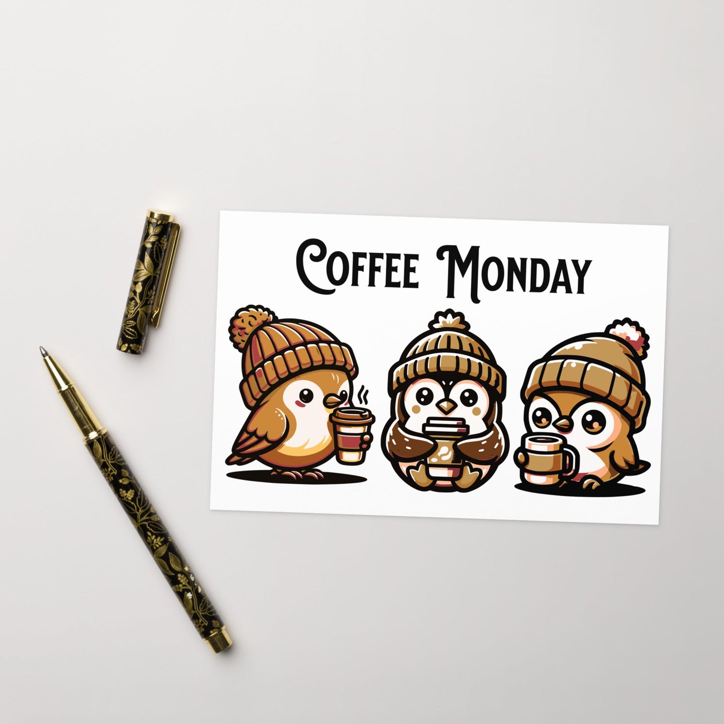 Coffee Monday (Brown) Greeting Card - Greeting Card - Discovery Co.
