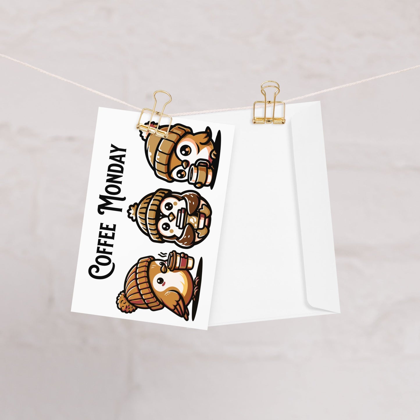 Coffee Monday (Brown) Greeting Card - Greeting Card - Discovery Co.
