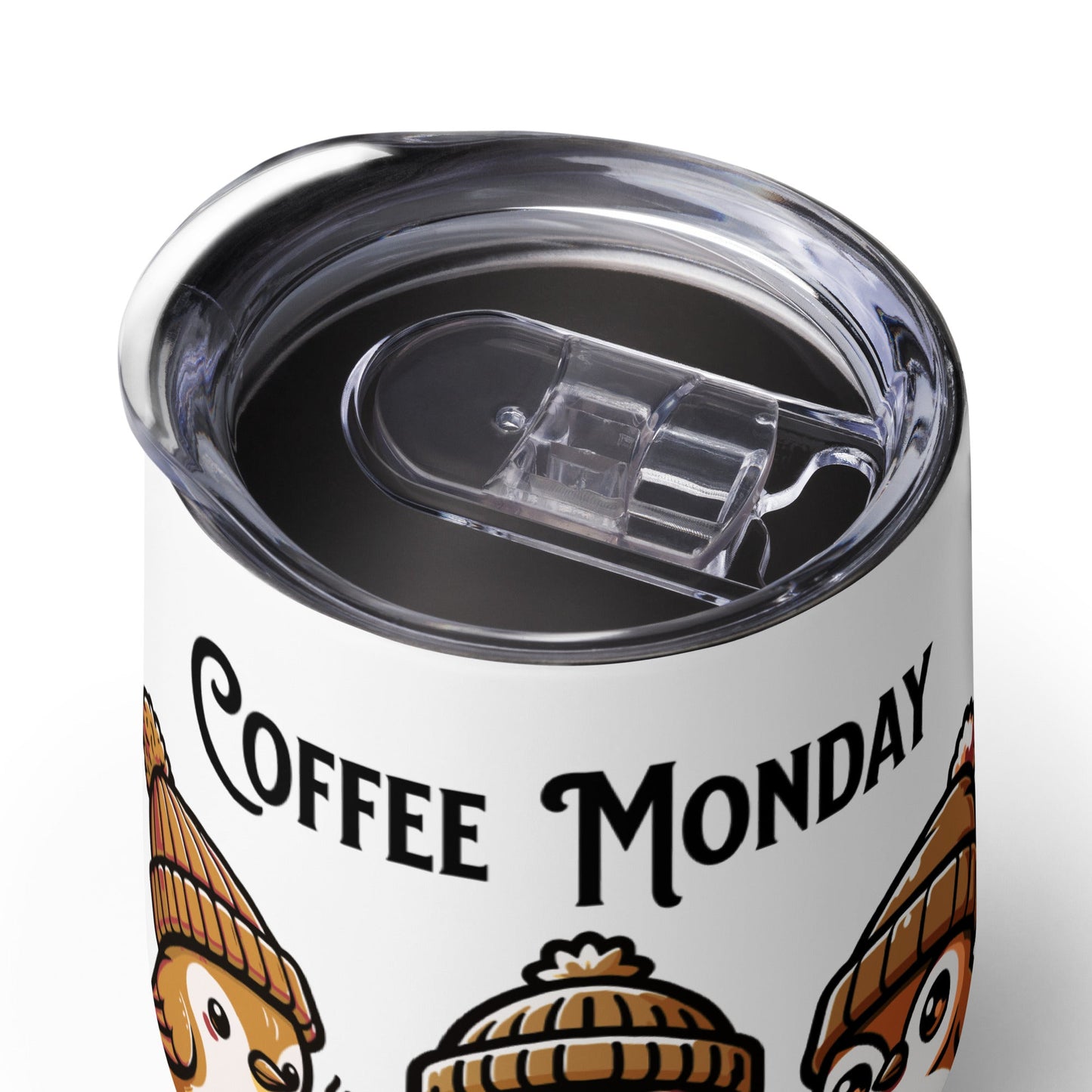 Coffee Monday (Brown) Stainless Steel Wine Tumbler - Steel Tumbler - Discovery Co.