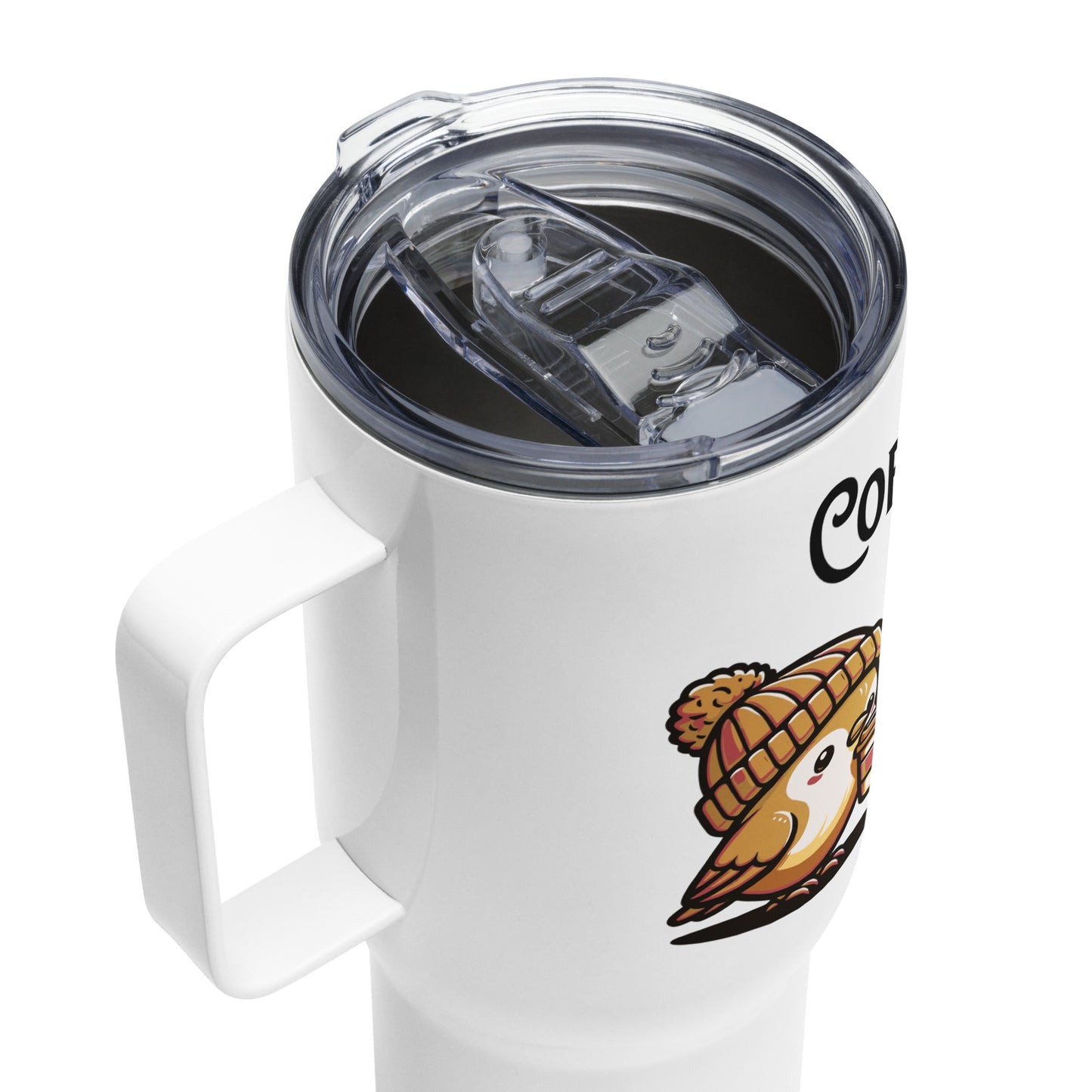 Coffee Monday (Brown) Travel Mug With Handle (25 oz and 40 oz) - Travel Mug - Discovery Co.