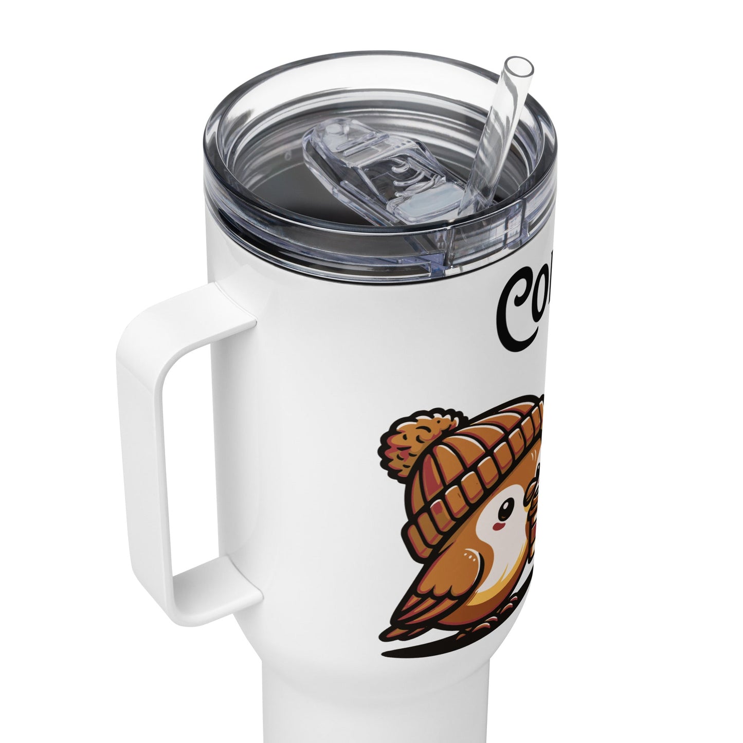 Coffee Monday (Brown) Travel Mug With Handle (25 oz and 40 oz) - Travel Mug - Discovery Co.