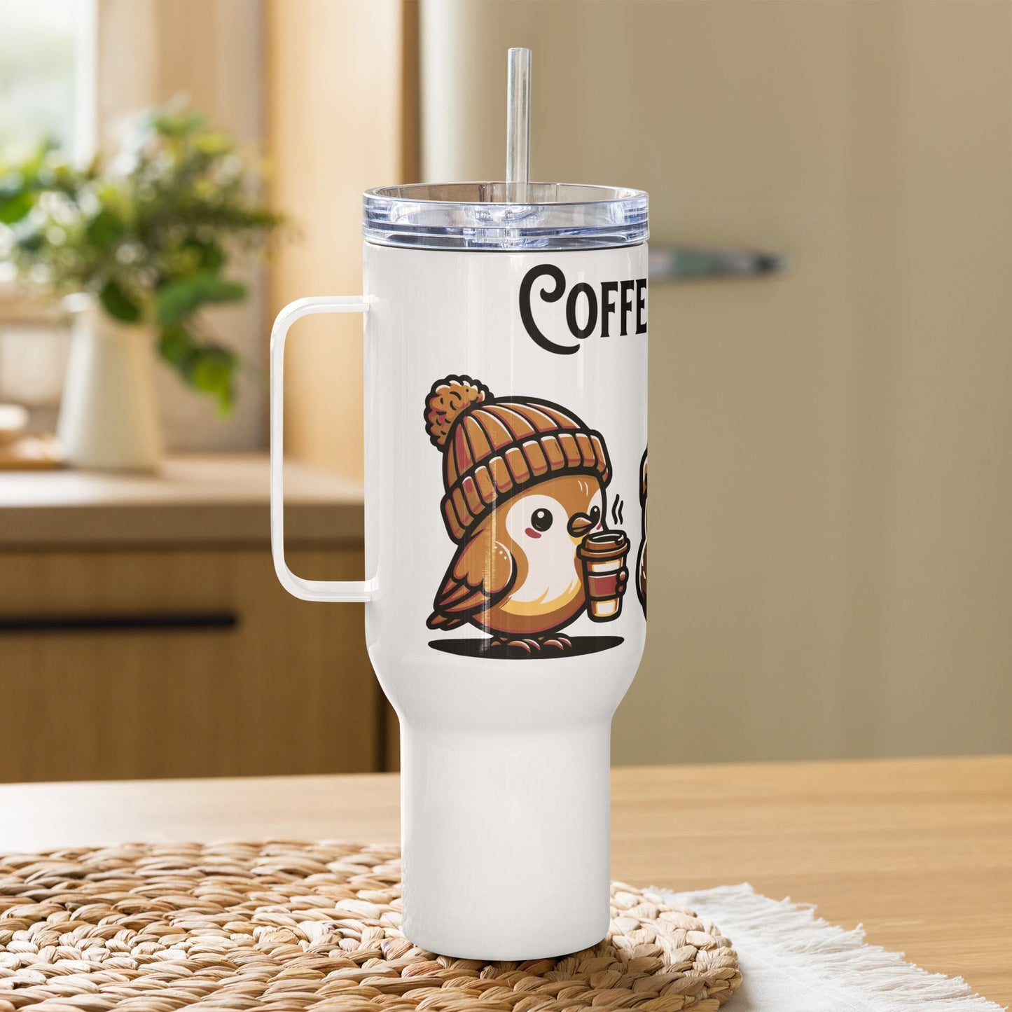 Coffee Monday (Brown) Travel Mug With Handle (25 oz and 40 oz) - Travel Mug - Discovery Co.
