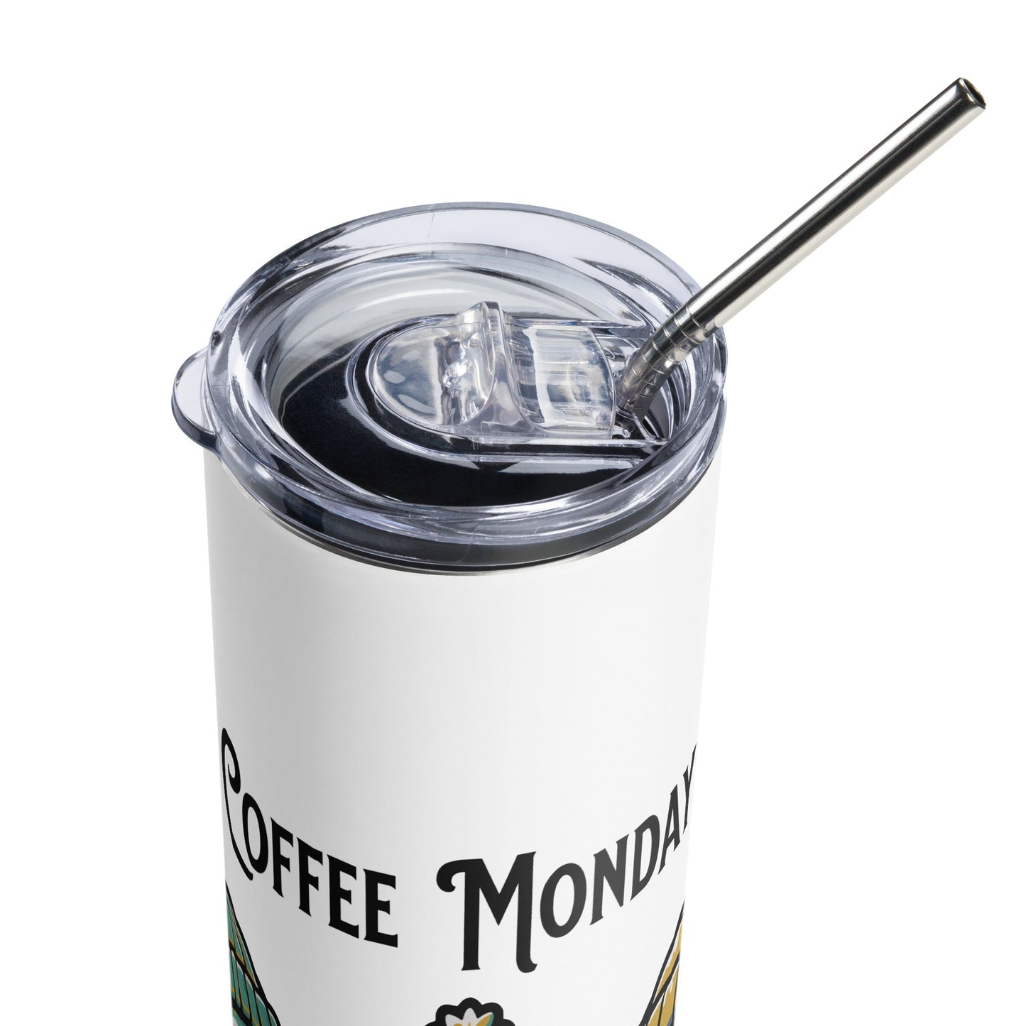 Coffee Monday (Green) Stainless Steel Tumbler - Steel Tumbler - Discovery Co.