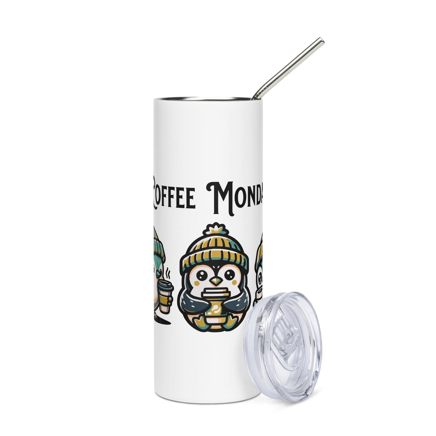 Coffee Monday (Green) Stainless Steel Tumbler - Steel Tumbler - Discovery Co.
