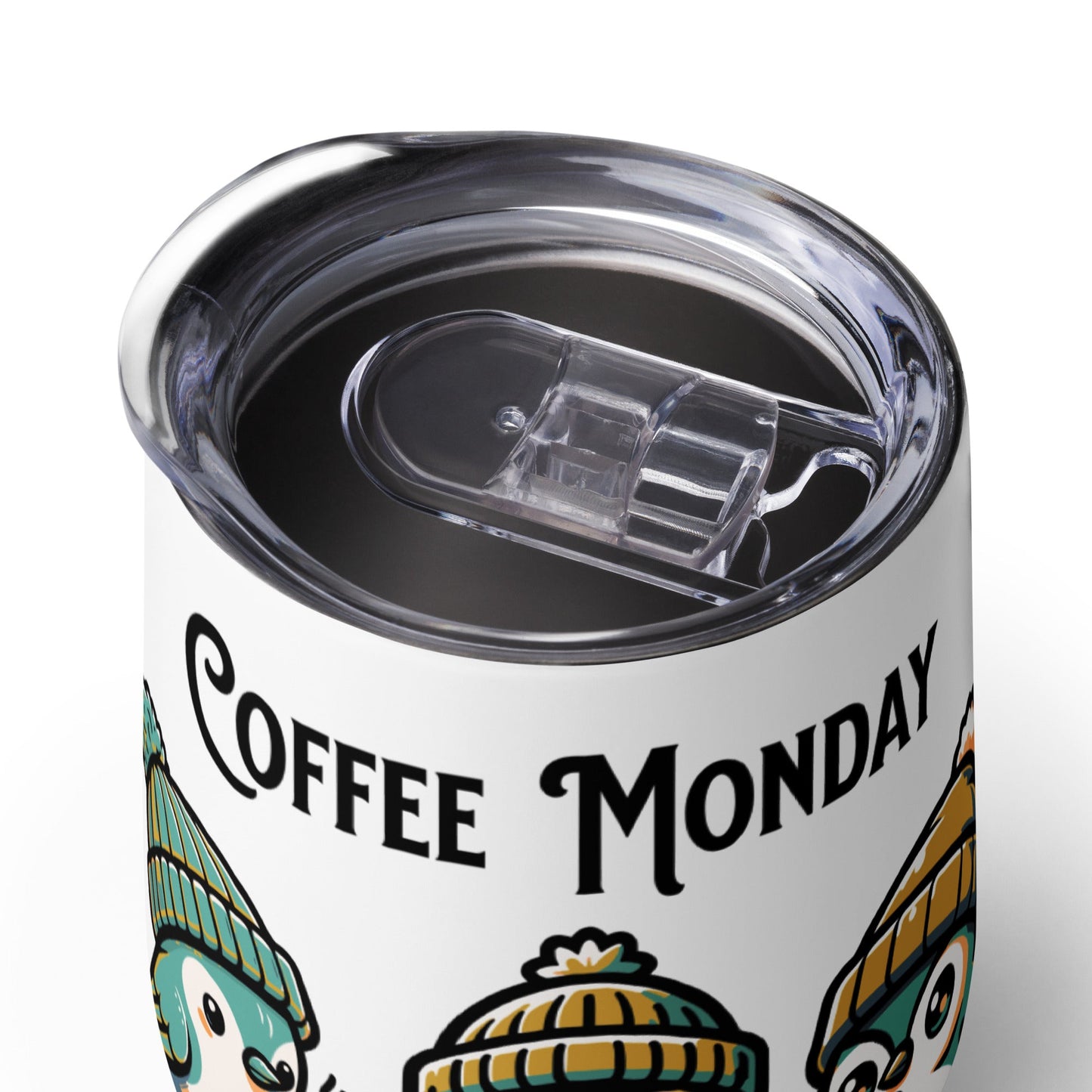 Coffee Monday (Green) Stainless Steel Wine Tumbler - Steel Tumbler - Discovery Co.