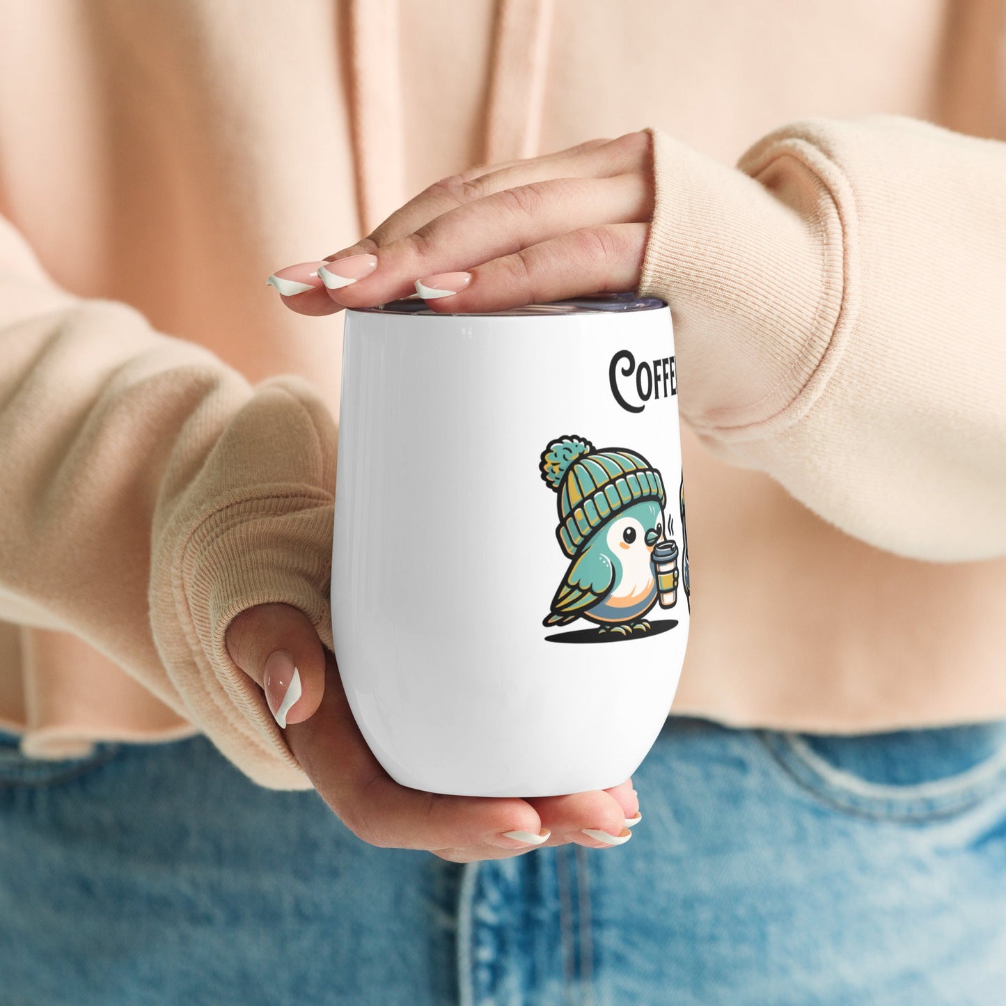 Coffee Monday (Green) Stainless Steel Wine Tumbler - Steel Tumbler - Discovery Co.