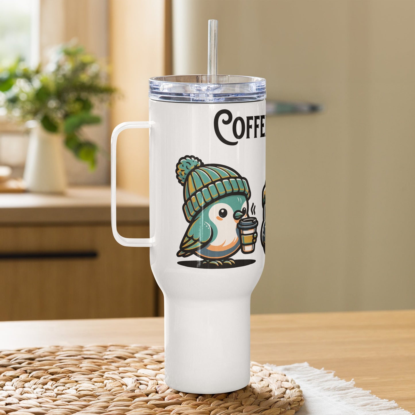 Coffee Monday (Green) Travel Mug With Handle (25 oz and 40 oz) - Travel Mug - Discovery Co.