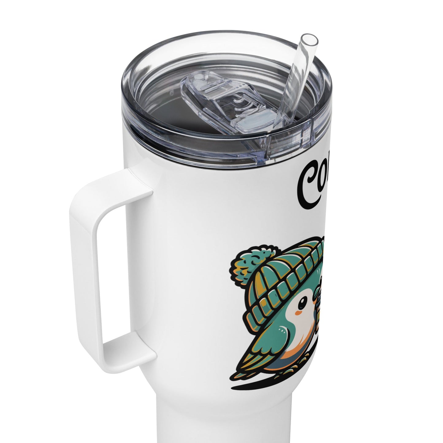 Coffee Monday (Green) Travel Mug With Handle (25 oz and 40 oz) - Travel Mug - Discovery Co.