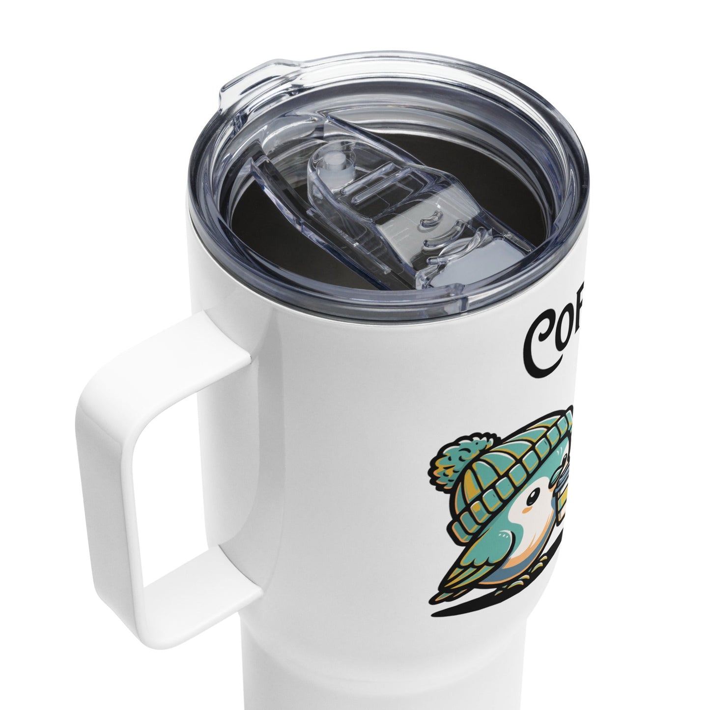 Coffee Monday (Green) Travel Mug With Handle (25 oz and 40 oz) - Travel Mug - Discovery Co.