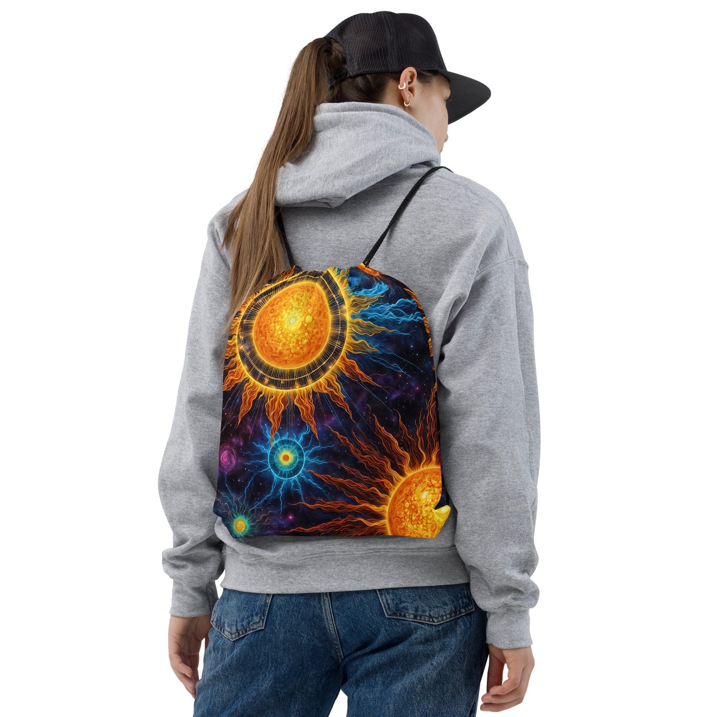 Cosmic Suns Drawstring Bag - Drawstring Bag - Discovery Co.
