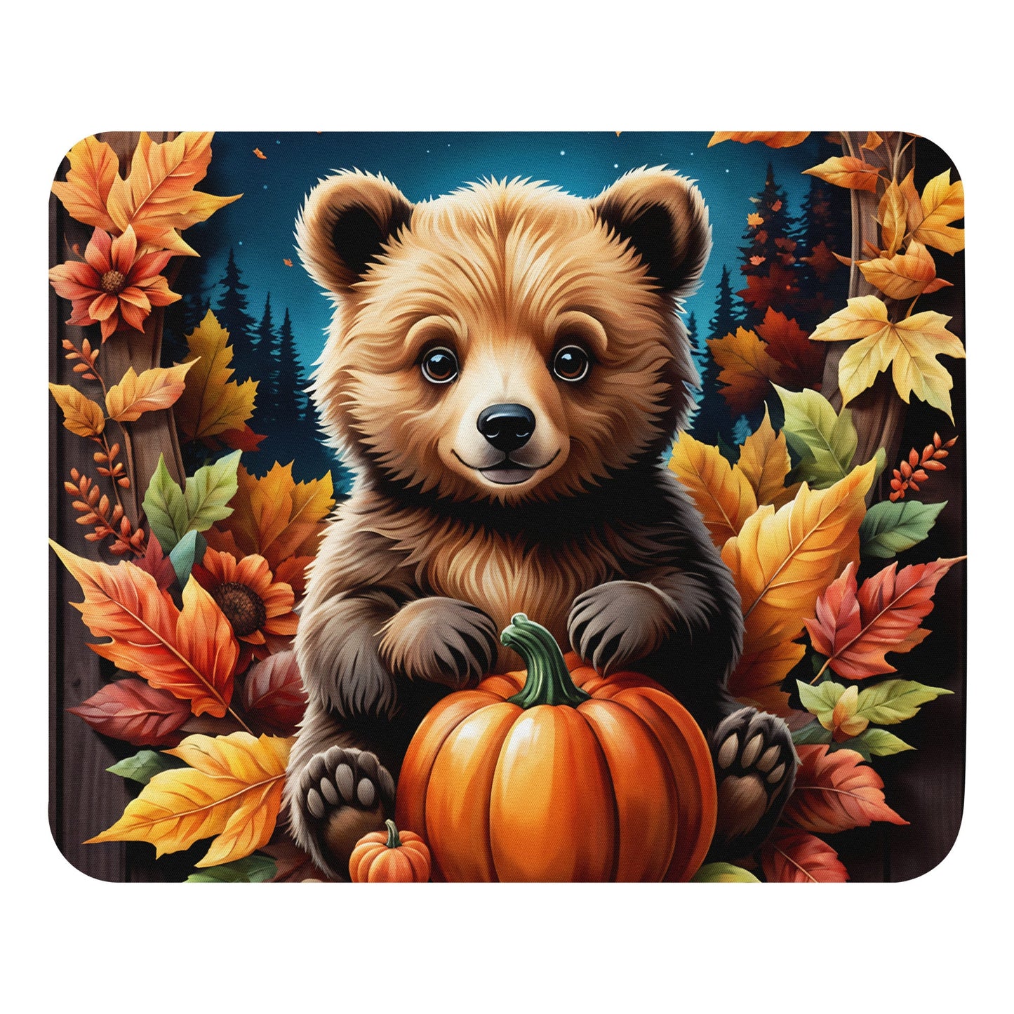 Cute Bear With Pumpkins Mouse Pad - Mouse Pads - Discovery Co.