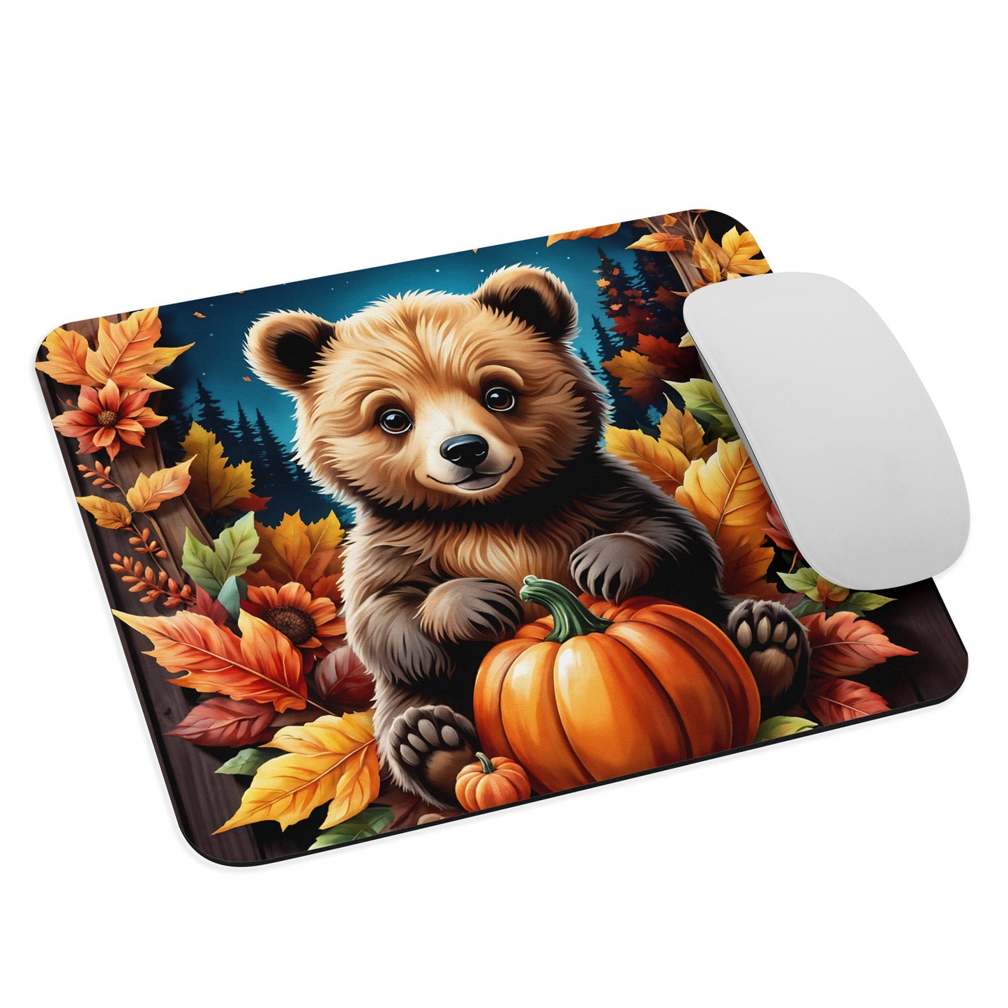 Cute Bear With Pumpkins Mouse Pad - Mouse Pads - Discovery Co.