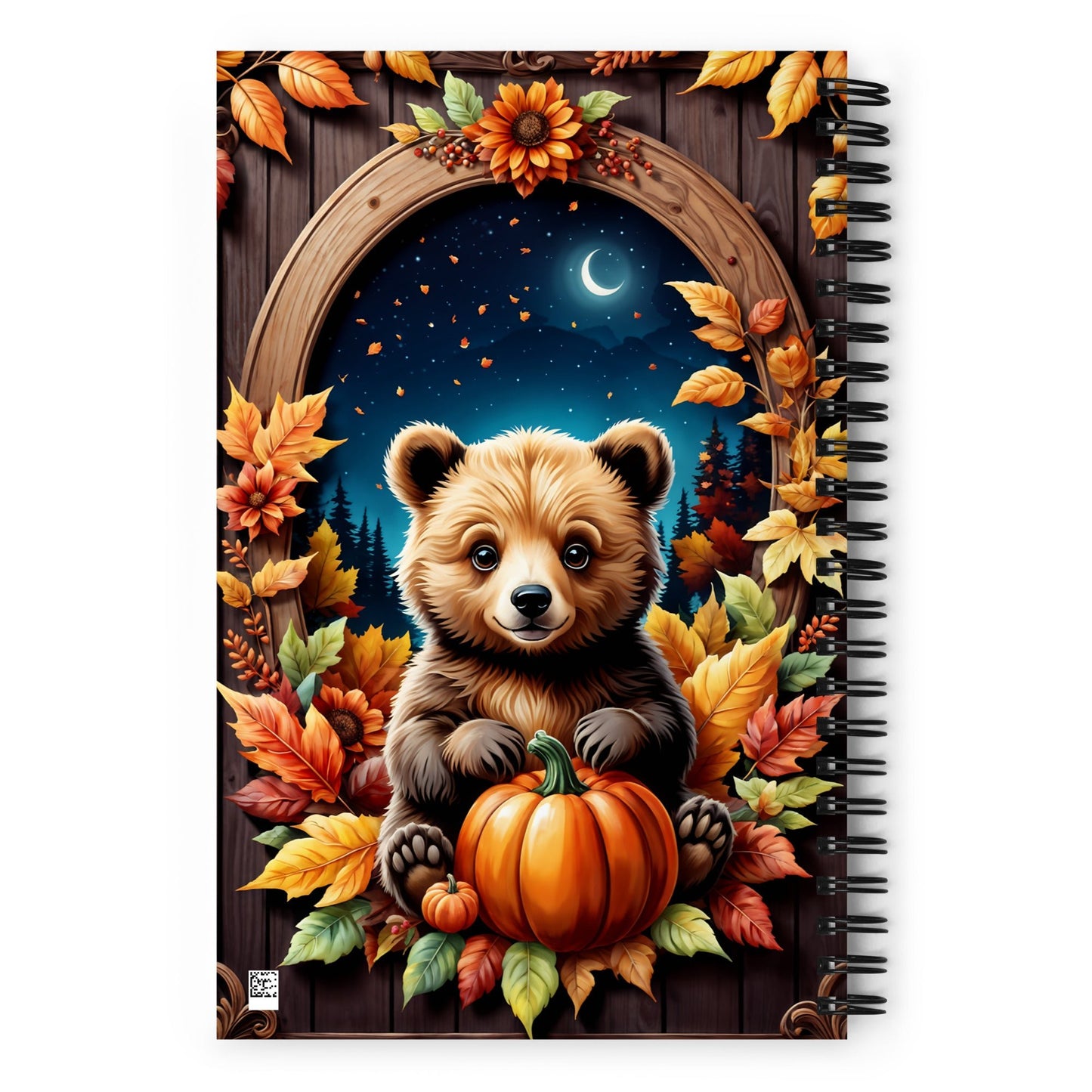 Cute Bear With Pumpkins Spiral Notebook - Spiral Notebooks - Discovery Co.