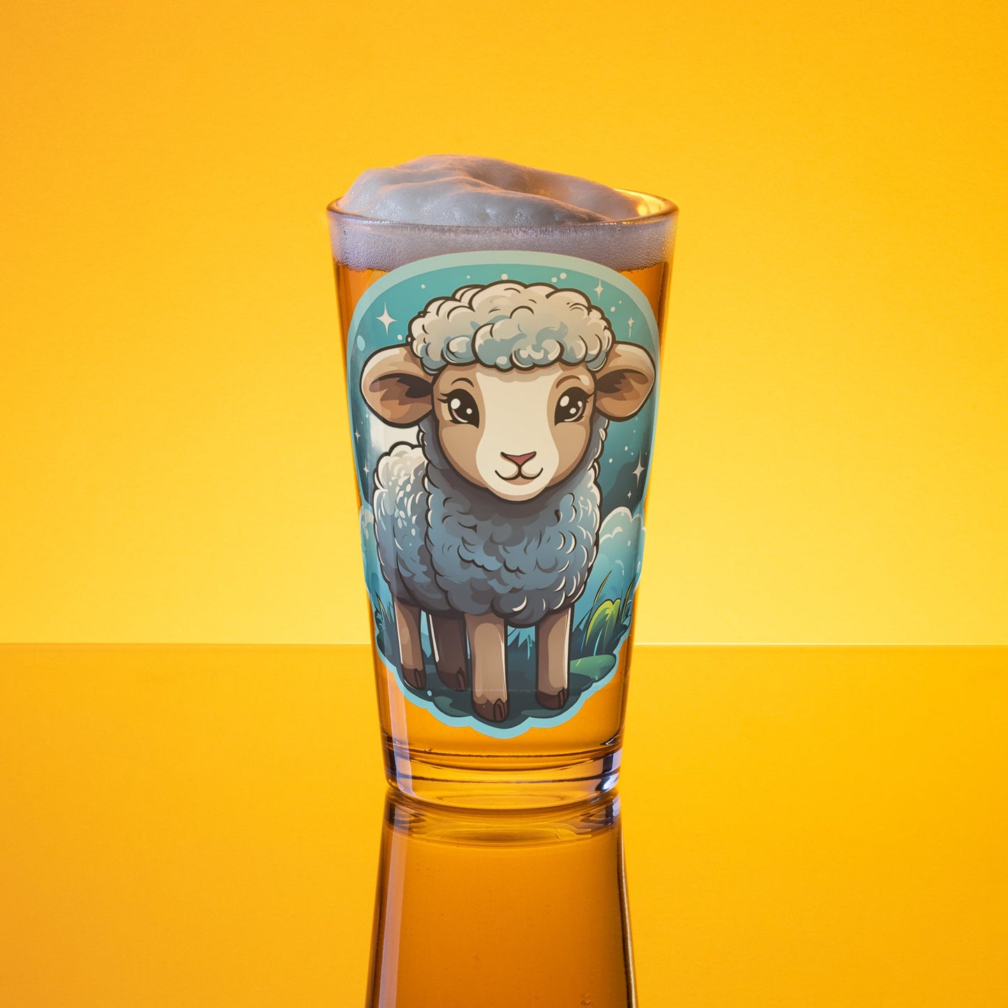 Cute Lamb Pint Glass (16 oz) - Beer Glass - Discovery Co.