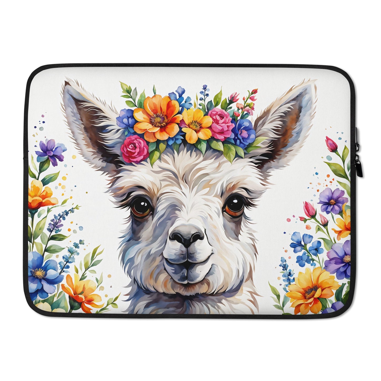 Cute Llama With Flowers Laptop Sleeve - Laptop Cases - Discovery Co.