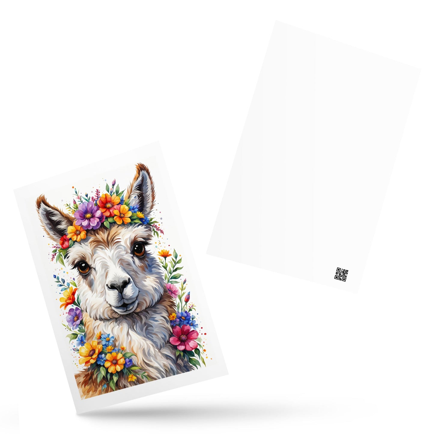 Cute Llama With Flowers Standard Postcard - Post Cards - Discovery Co.