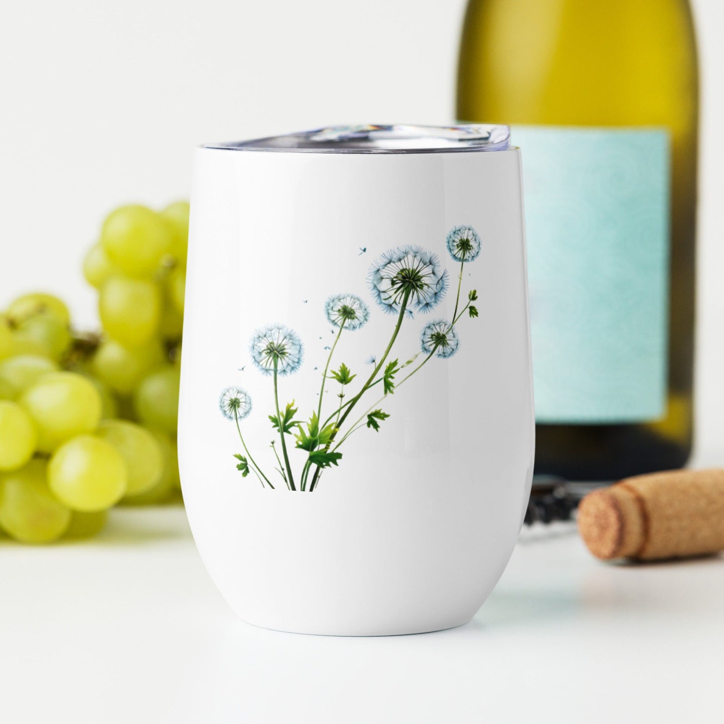 Dandelions Stainless Steel Wine Tumbler - Tumblers - Discovery Co.