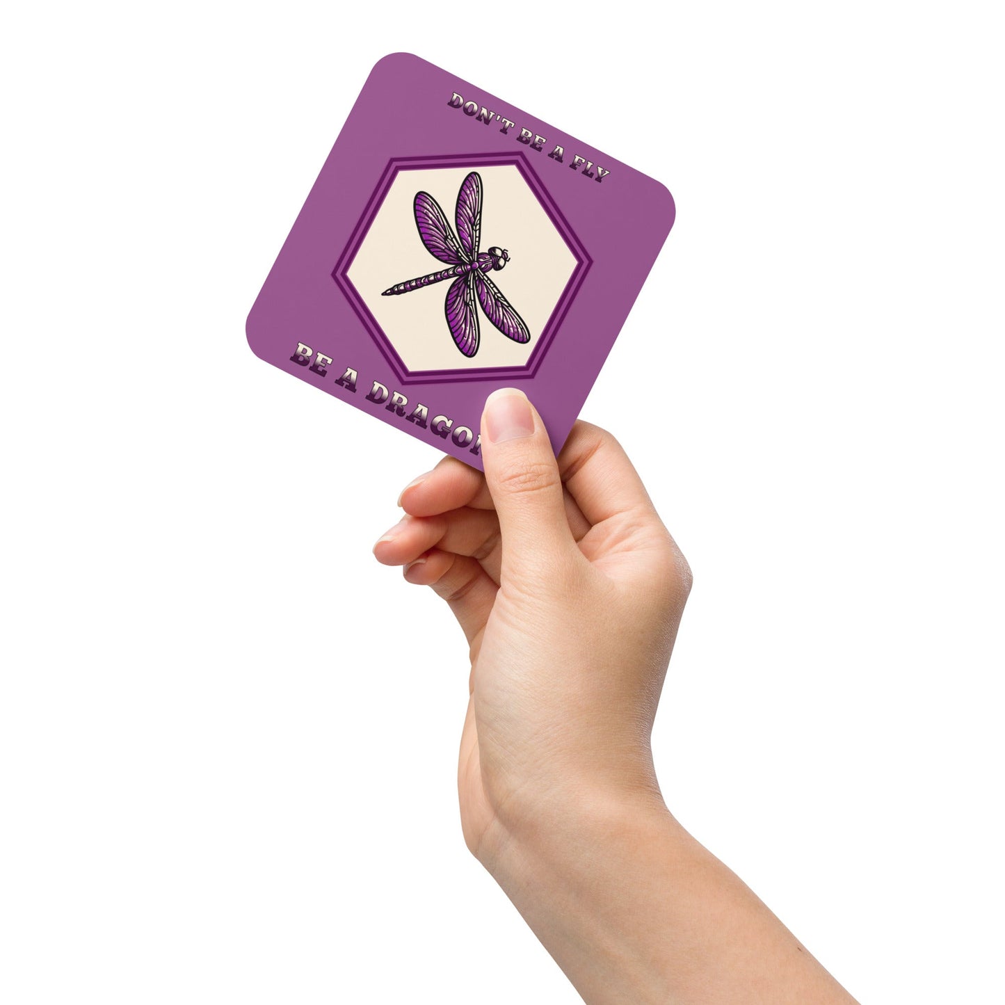 Don't Be A Fly Be A Dragon Cork - Back Coaster - Coasters - Discovery Co.