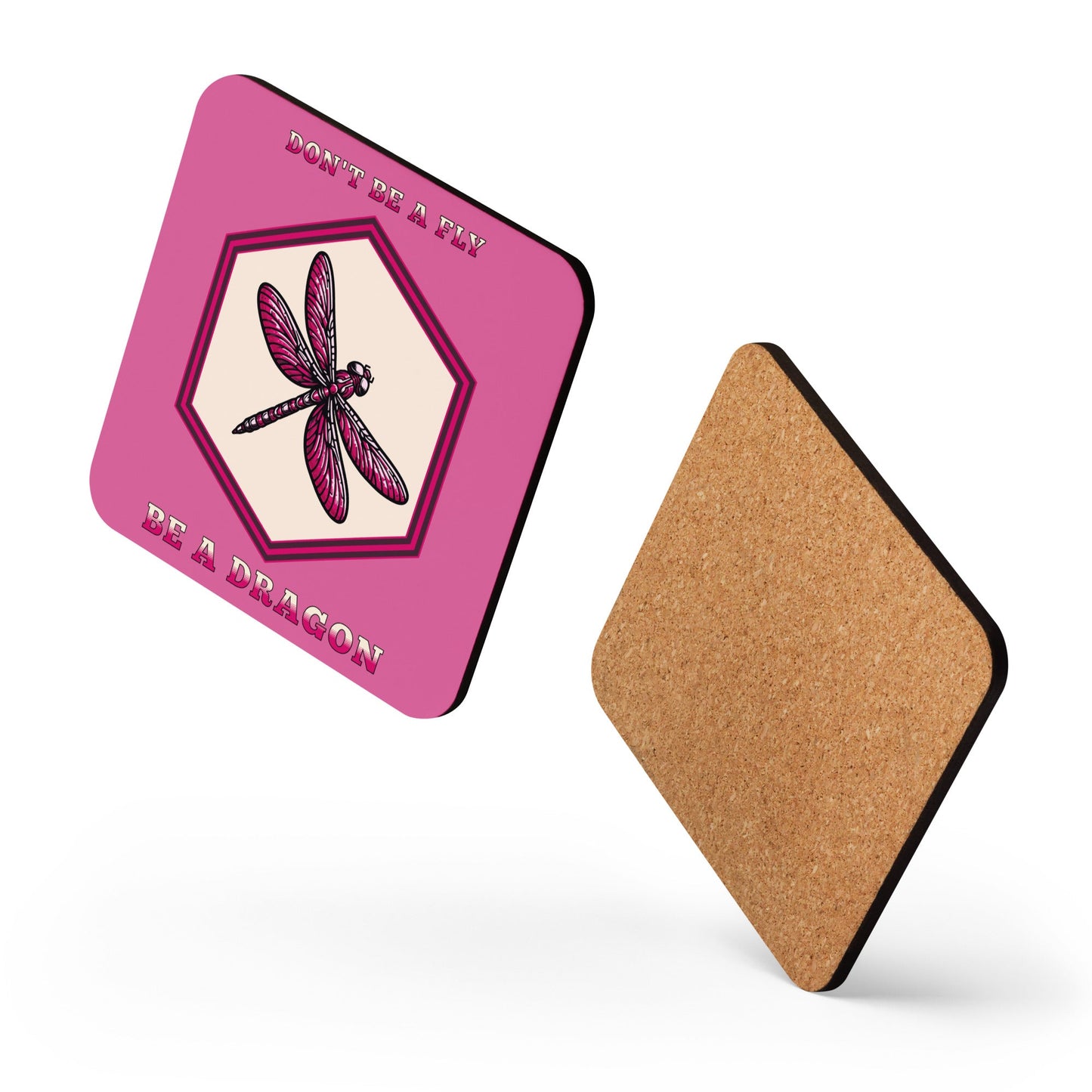 Don't Be A Fly Be A Dragon II Cork - Back Coaster - Coasters - Discovery Co.