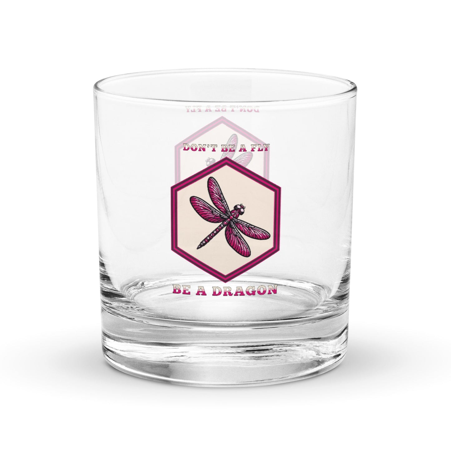 Don't Be A Fly Be A Dragon II Rocks Glass - Rocks Glass - Discovery Co.