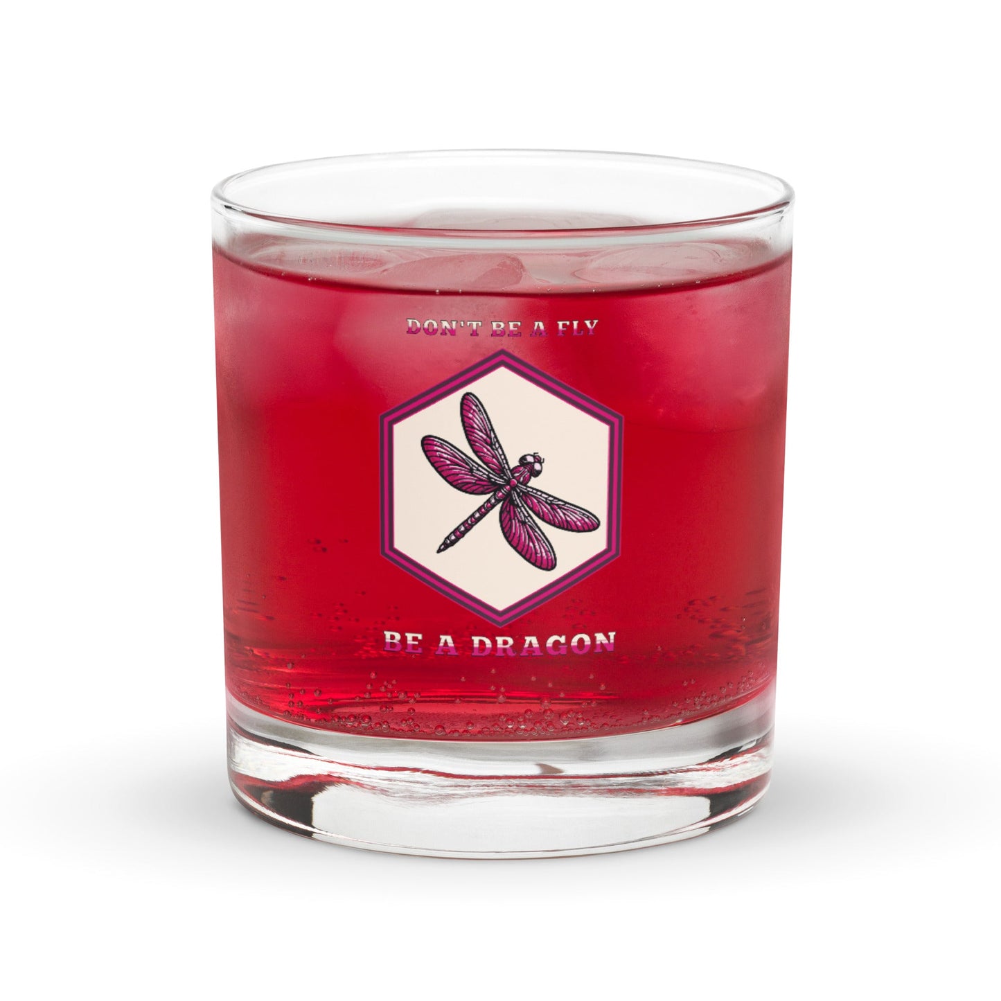 Don't Be A Fly Be A Dragon II Rocks Glass - Rocks Glass - Discovery Co.