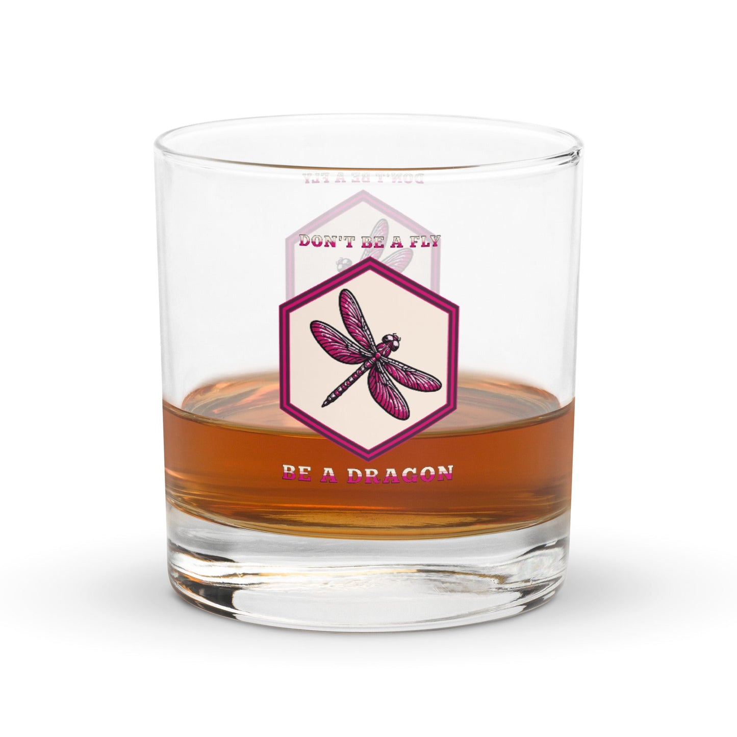 Don't Be A Fly Be A Dragon II Rocks Glass - Rocks Glass - Discovery Co.