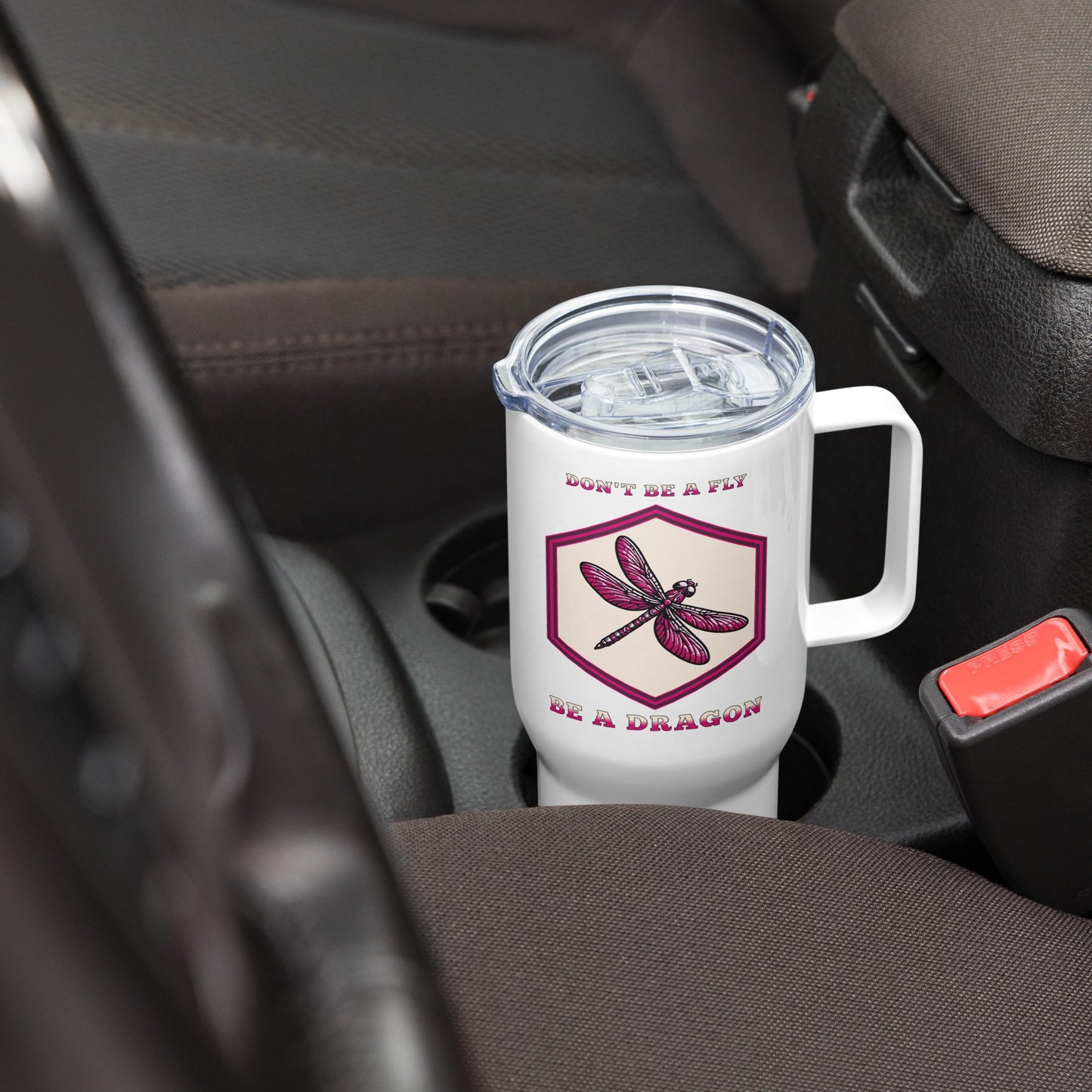 Don't Be A Fly Be A Dragon II Travel Mug With Handle (25 oz and 40 oz) - Travel Mug - Discovery Co.
