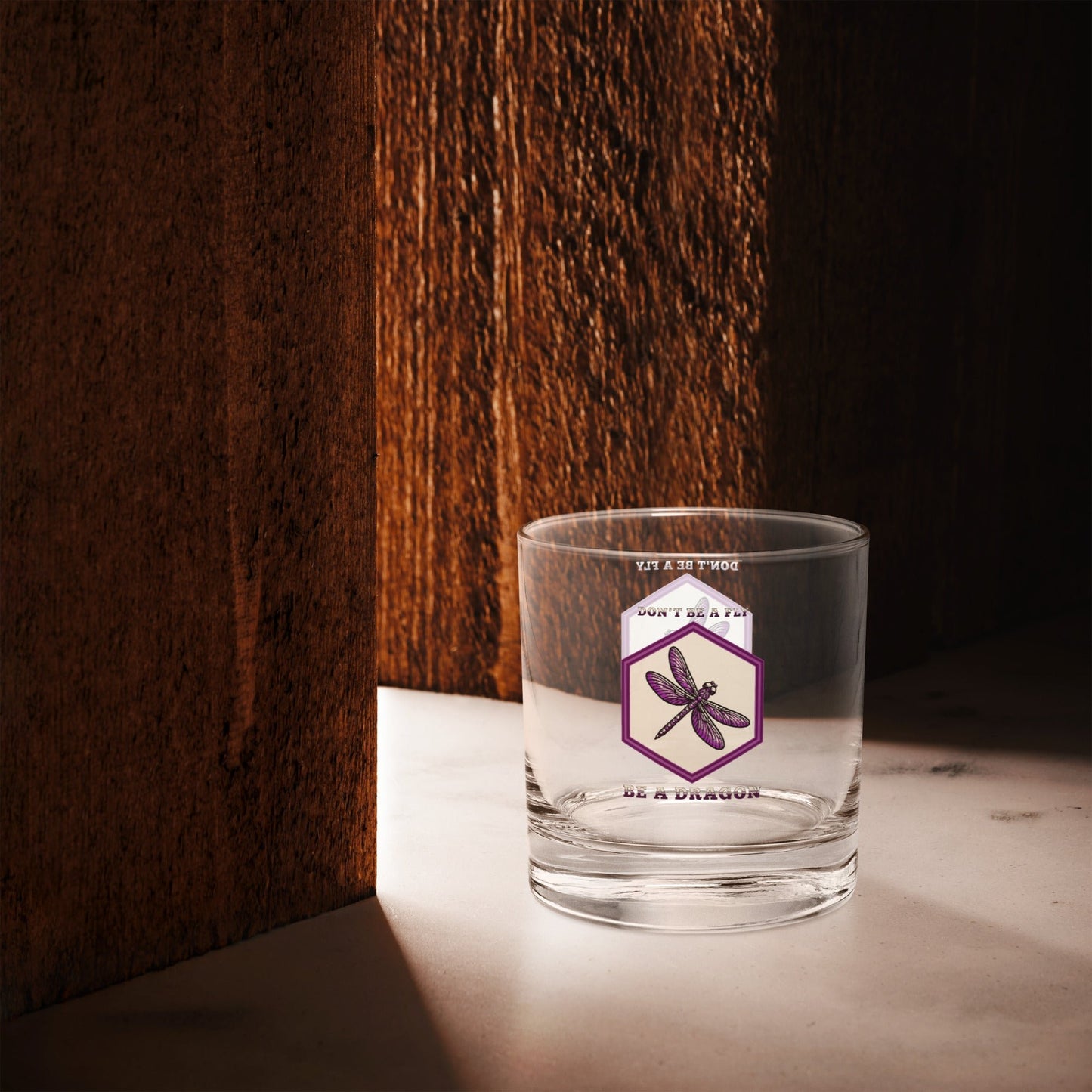 Don't Be A Fly Be A Dragon Rocks Glass - Rocks Glass - Discovery Co.