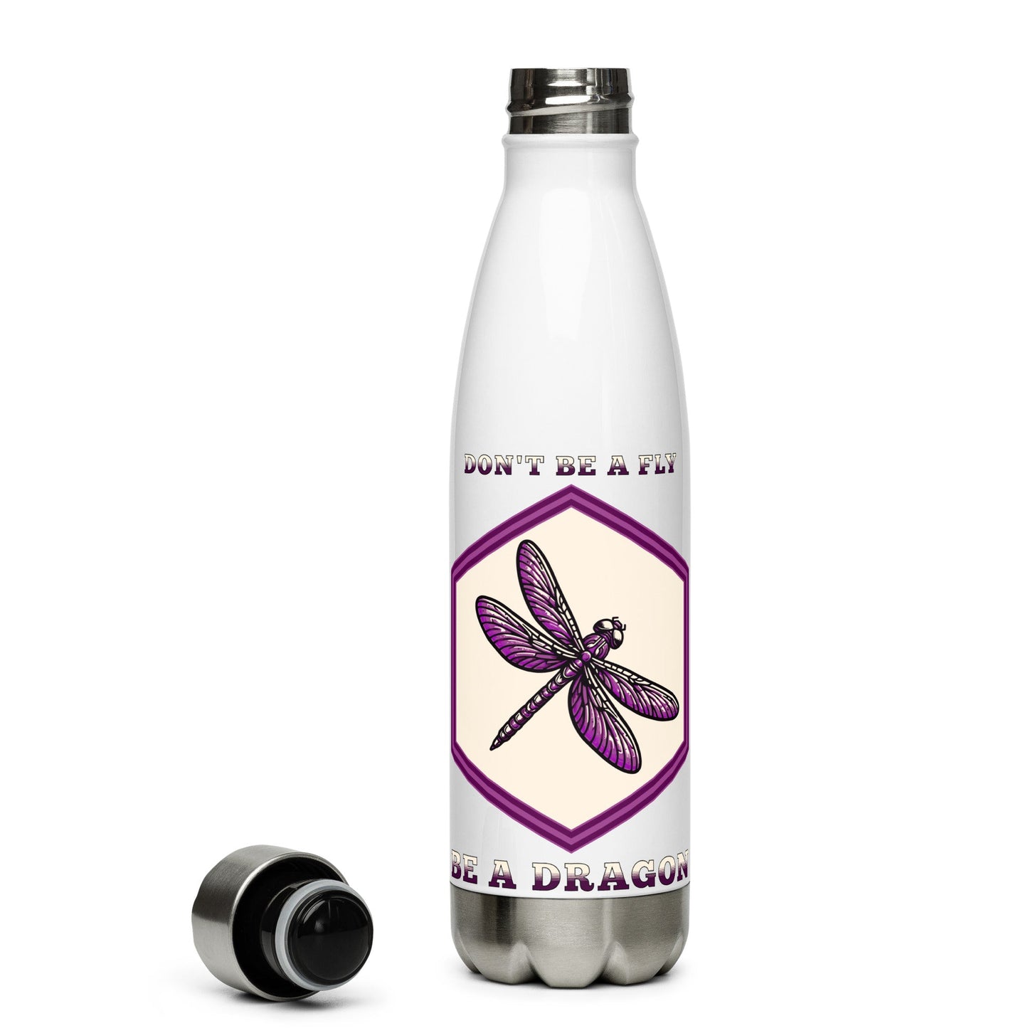 Don't Be A Fly Be A Dragon Stainless Steel Water Bottle - Stainless Steel Water Bottle - Discovery Co.