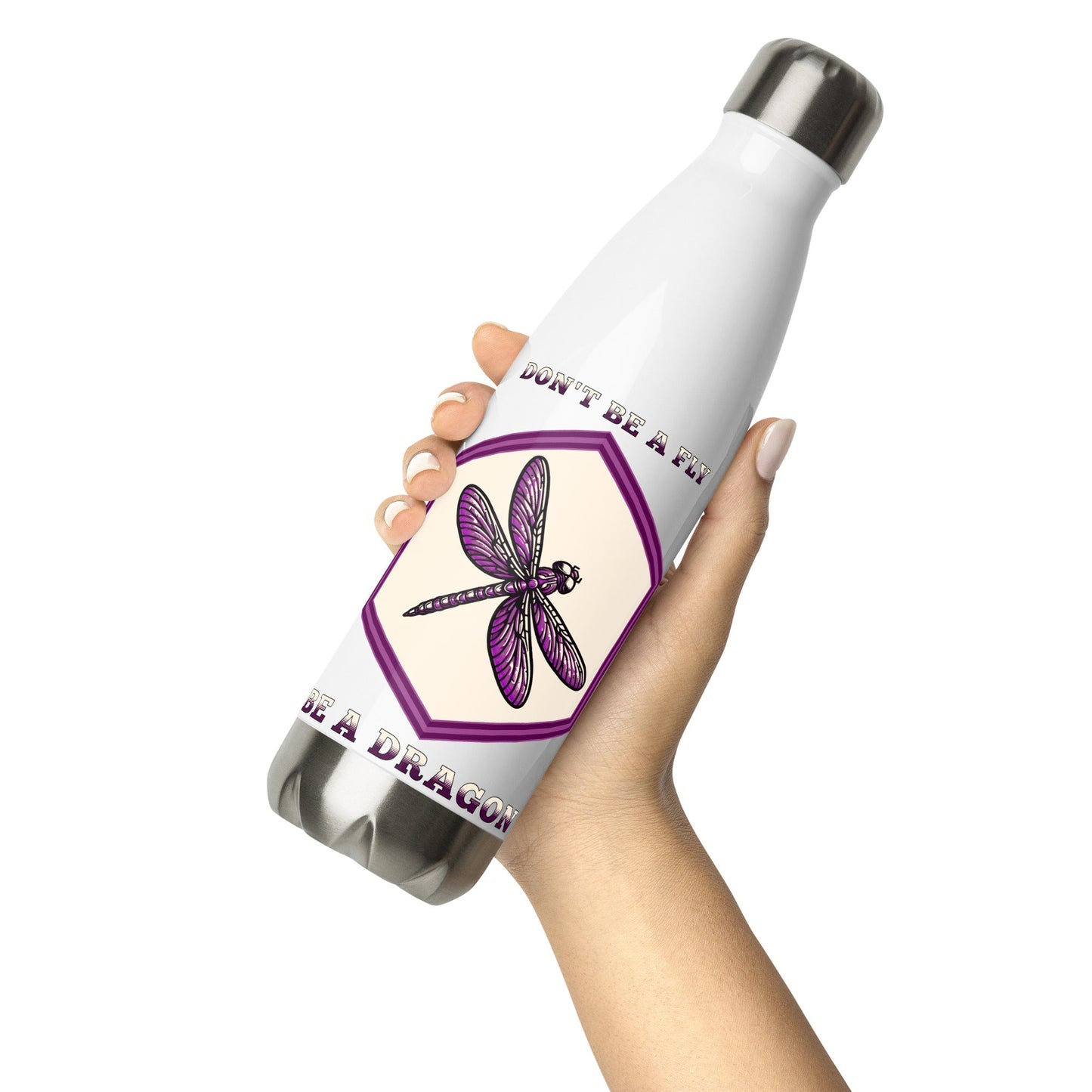 Don't Be A Fly Be A Dragon Stainless Steel Water Bottle - Stainless Steel Water Bottle - Discovery Co.