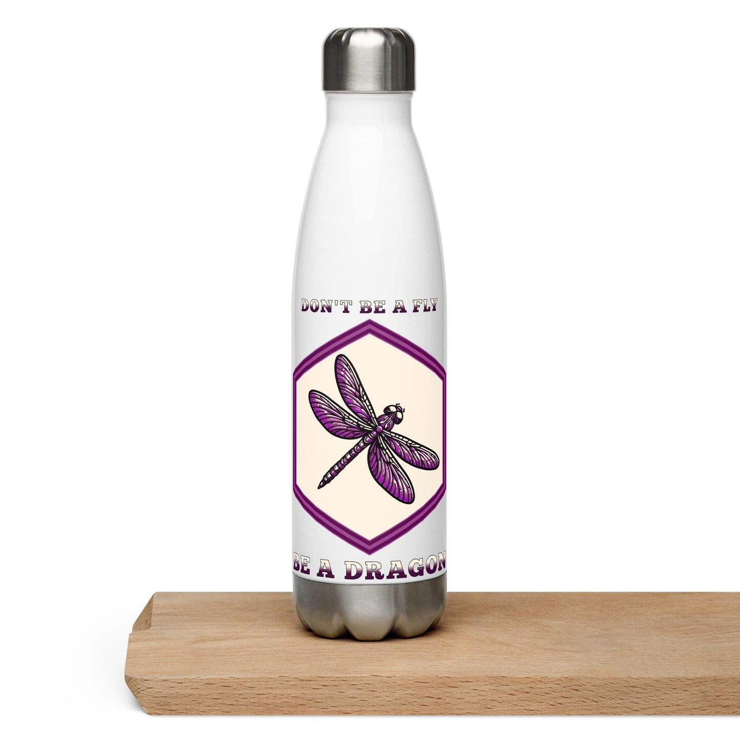 Don't Be A Fly Be A Dragon Stainless Steel Water Bottle - Stainless Steel Water Bottle - Discovery Co.