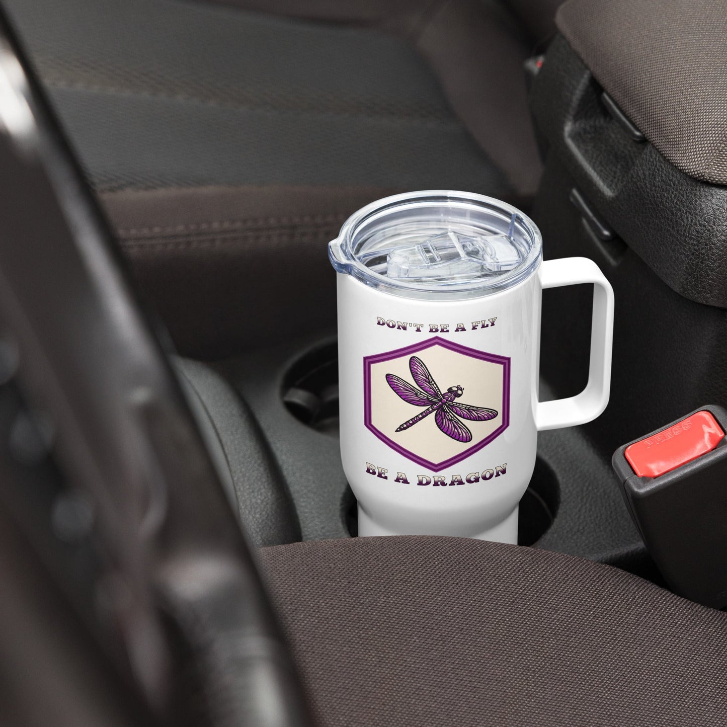 Don't Be A Fly Be A Dragon Travel Mug With Handle (25 oz and 40 oz) - Travel Mug - Discovery Co.
