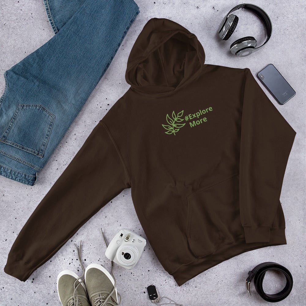 #Explore More With Leaves Men's (Unisex) Hoodie - Hoodies - Discovery Co.