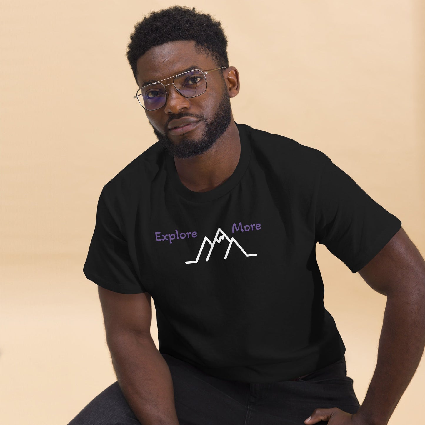 Explore More With Mountains Men's (Unisex) Classic Tee - Men's Shirts - Discovery Co.