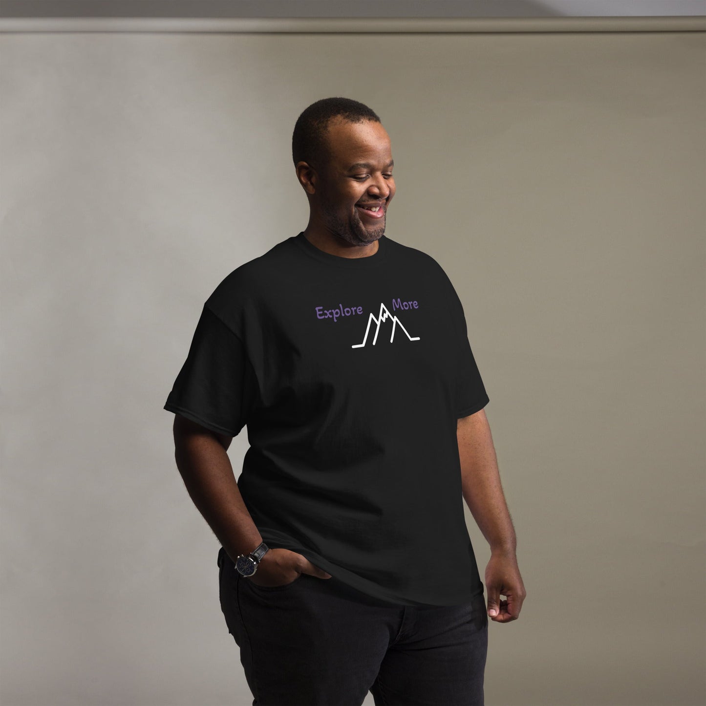 Explore More With Mountains Men's (Unisex) Classic Tee - Men's Shirts - Discovery Co.
