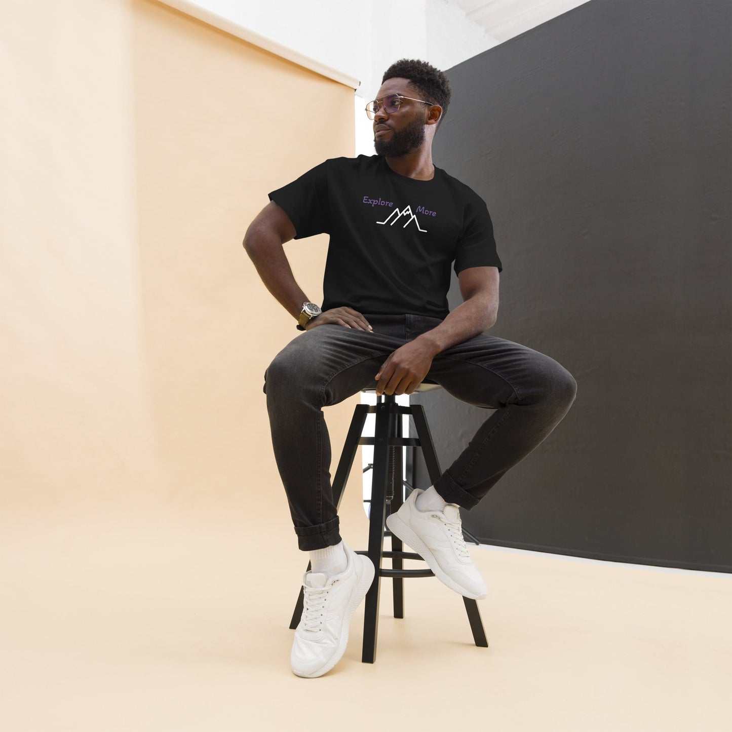Explore More With Mountains Men's (Unisex) Classic Tee - Men's Shirts - Discovery Co.