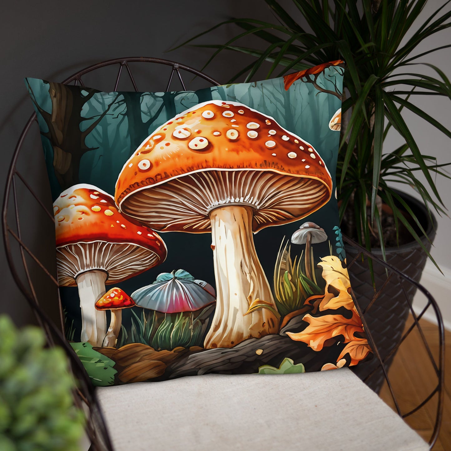 Fall Mushrooms Basic Pillow - Pillows - Discovery Co.