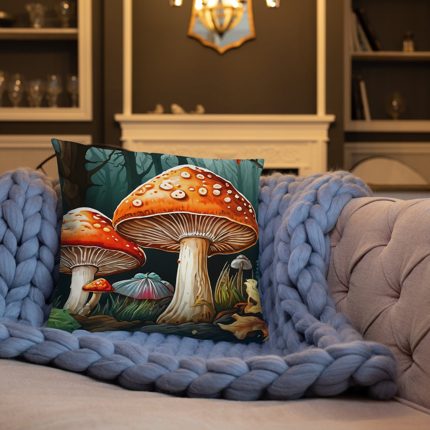 Fall Mushrooms Basic Pillow - Pillows - Discovery Co.