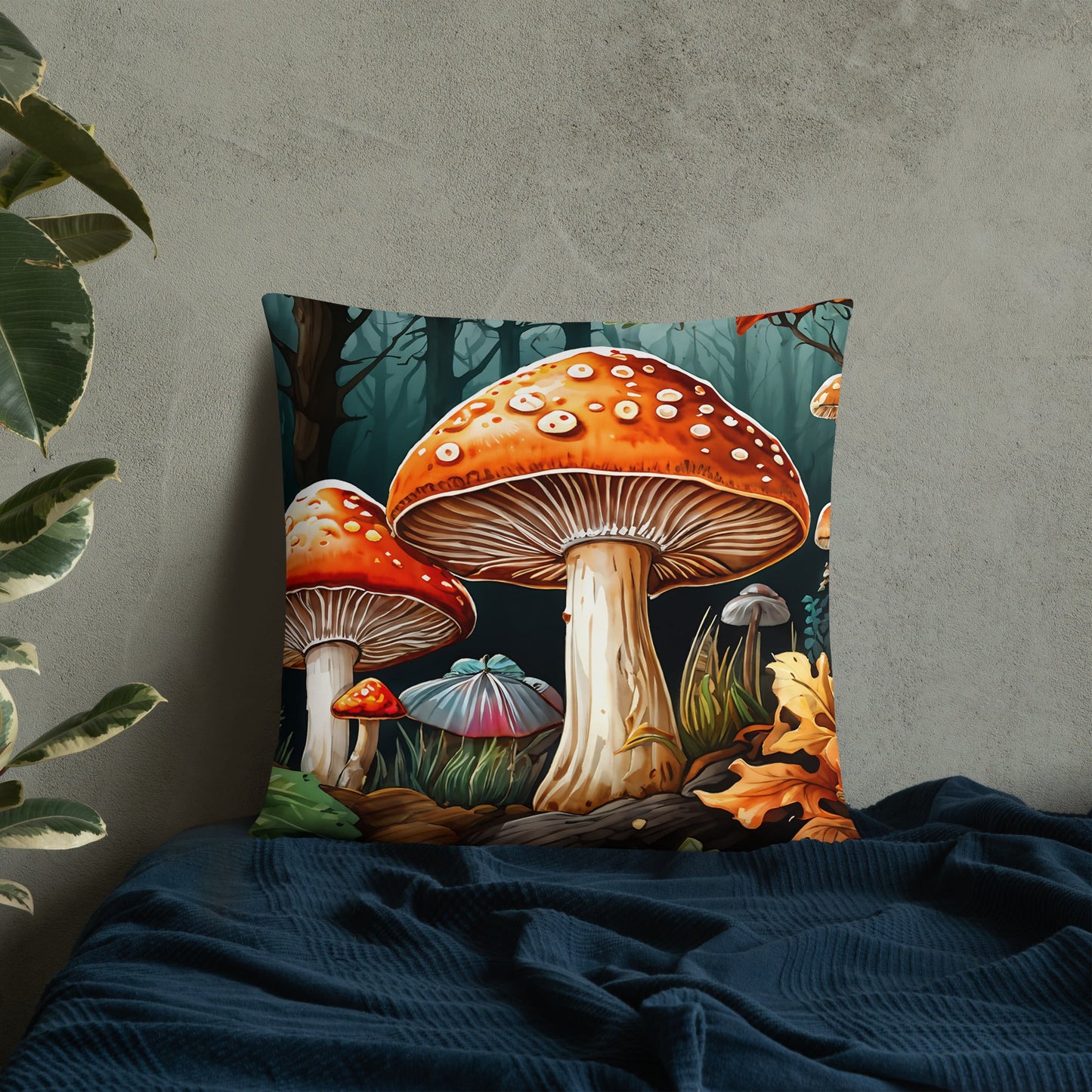 Fall Mushrooms Basic Pillow - Pillows - Discovery Co.