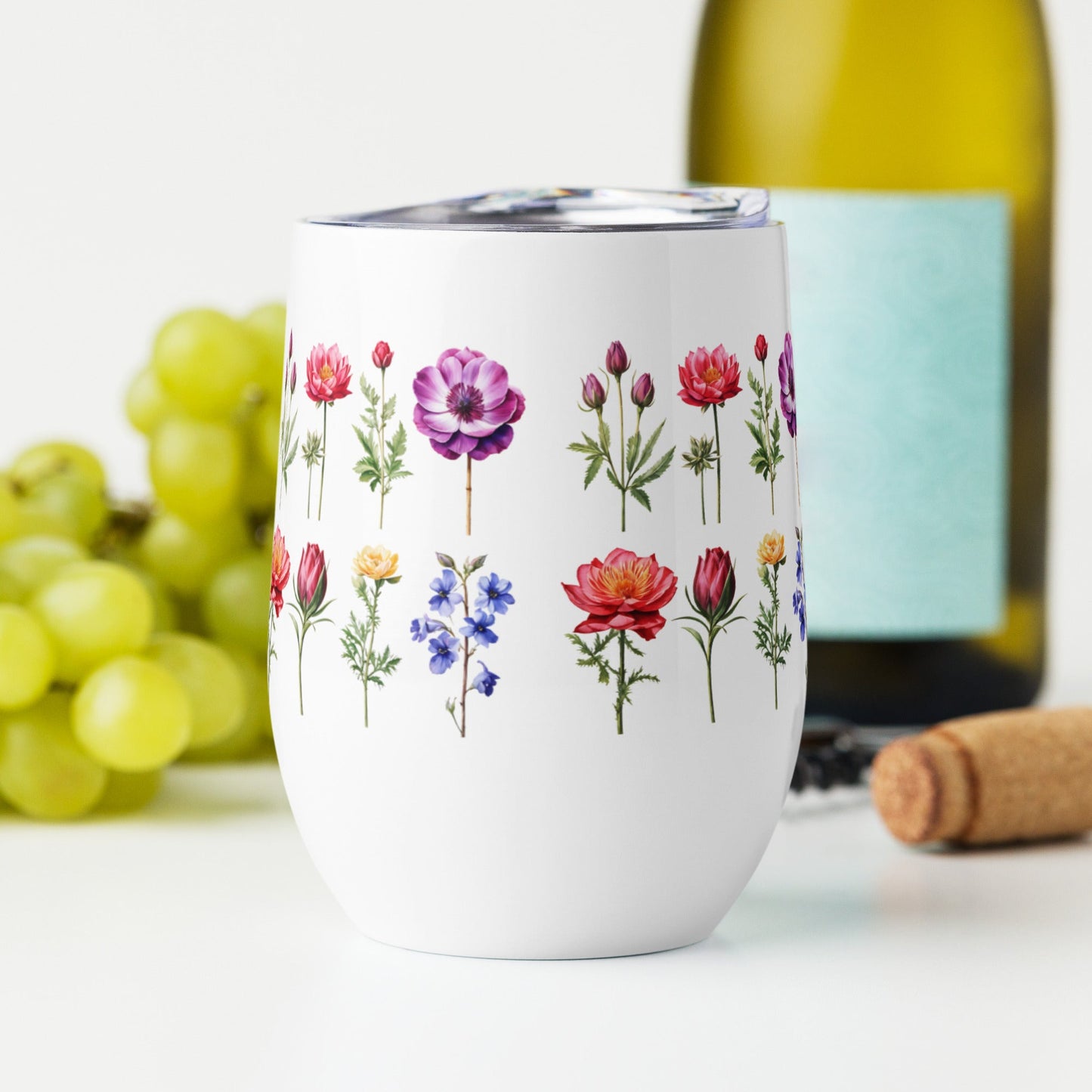 Flower Garden Stainless Steel Wine Tumbler - Tumblers - Discovery Co.