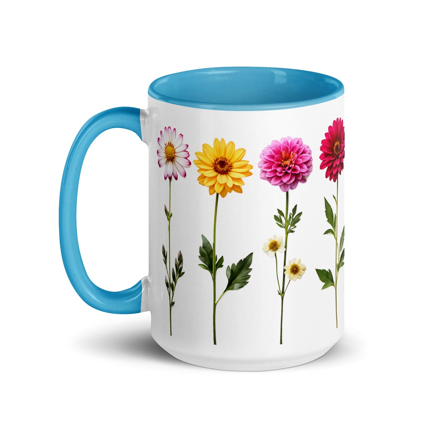 Flowers Mug with Color Inside - Mugs - Discovery Co.