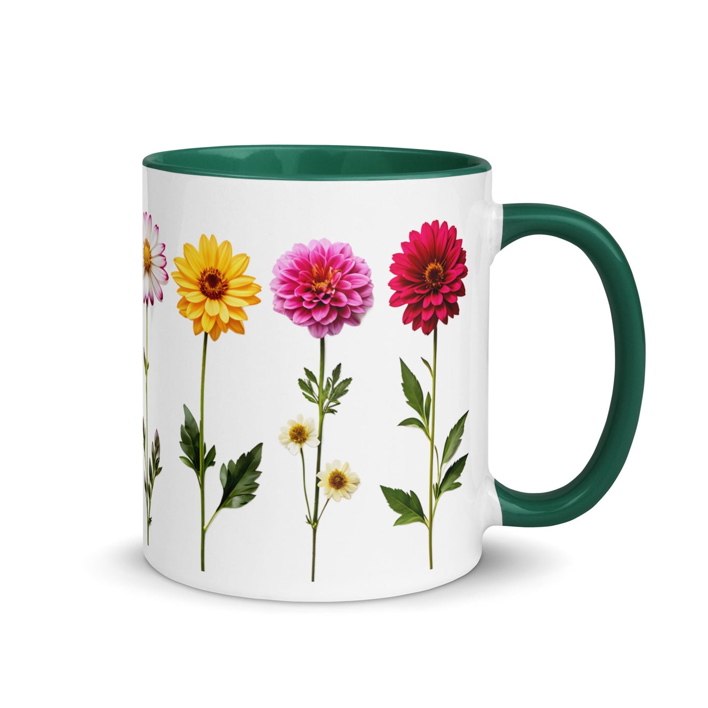 Flowers Mug with Color Inside - Mugs - Discovery Co.